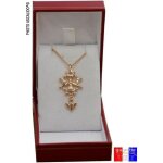 Collier 50cm - croix huguenote en plaqu or pendentif protestant avec chaine et boite coffret