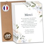 Crtes remerciement deuil d�c�s obs�ques enterrement - lot 25 / 50 / 75 + enveloppes - ppier 400g - lot ...