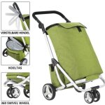 Chariot de course avec sac de isotherme 48 + 14 litres - 3 roues - pliable - sac de refroidissement - ...