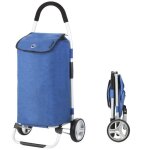 Cruiser pliable chariot de course - 45ltr - caddie  2 roues - pousette de march - bleu
