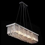 Crystal lustre rectangle clair k9 plafonniers avec 5 lumires pour salon chambre ou bureau l31. 5 x w10 ...