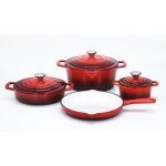 Cs solingen batterie de cuisine en fonte xanten 7 pcs rouge cs - 067489