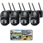 Ctronics 4mp kit camra de surveillance exterieur sans fil lot de 4 dtection humaine suivi automatique ...