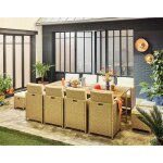 Cuba ? salon de jardin encastrable en résine tressé beige - 12 places - coussins beige + housse de protection ... Cuba ? salon de jardin encastrable en résine tressé beige - 12 places - coussins beige + housse de protection ...