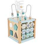Cube dactivit bb - bieco - scandi - chic - motricit fine - jeu dencastrement - bois