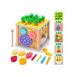 Cube dactivit� en bois 6 en 1 pour enfant de 2 � 4 ans - trieur de formes xylophone horloge et plus