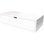 Cube de rangement longueur 100 cm + tiroir - abc meubles - blanc - bois massif - adulte - mixte