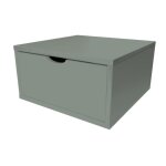 Cube de rangement - abc meubles - largeur 50 cm - bois massif - avec tiroir - gris