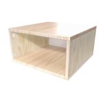 Cube de rangement - abc meubles - largeur 50 cm - bois massif - vernis naturel