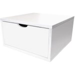 Cube de rangement largeur 50 cm + tiroir - abc meubles - blanc - bois massif - adulte - mixte