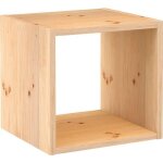 Cube de rangement pin masif - 36. 2 x 36. 2 x 33 cm - bois brut