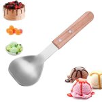Cuillre  glace - non spcifi - 23. 2x2. 5cm - acier inoxydable et bois - 140g - non compatible lave ...