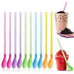 Cuill�re paille 2 en 1 - non sp�cifi� - 15pcs - color�es - r�utilisables - durable