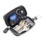 Cuir etuis porte - cls classique porte - monnaie cl pour hommes et femmes noir