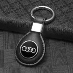 Cuir v�ritable - pendentif cl� porte cl� de remplacement pour audi noir