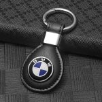 Cuir v�ritable - pendentif cl� de remplacement pour bmw noir