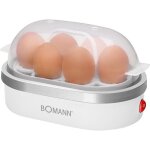 Cuiseur à oeufs - bomann - ek 5022 cb - capacité 6 oeufs - blanc / argent Cuiseur à oeufs - bomann - ek 5022 cb - capacité 6 oeufs - blanc / argent