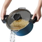 Cuiseur � p�tes 28 cm 8l casserole induction rev�tement anti - adh�rent c�ramique faitout marmite fonte ...