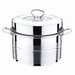 Cuiseur  vapeur / couscoussier en inox  2 tages plateaux - diamtre 26cm