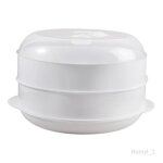 Cuiseur vapeur - colaxi - micro - ondes - abs sans bpa - 3 niveaux - 265 cm de large