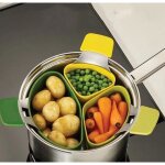 Cuiseur vapeur panier - accessoires de cuisine - set 3 pcs silicone - pour cuisson lgumes