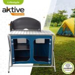 Armoire pliante - aktive - cuisine de camping - bleu - avec pare - brise - mixte