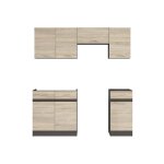 Cuisine compl�te 180 cmensemble de meuble de cuisine coloris ch�ne sonoma / marron sans plan de travail ...