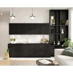 Cuisine complte et amnage 260 cm couleur noir - lydia