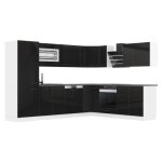Cuisine compl�te - b belini group - mod�le julie - noir tr�s brillant - design contemporain - 240x60 ...