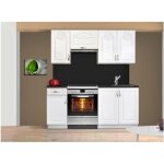 Cuisine complète blanche 180 cm dina / pamela - meuble de cuisine - blanc - aspect bois - classique - ... Cuisine complète blanche 180 cm dina / pamela - meuble de cuisine - blanc - aspect bois - classique - ...