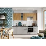 Cuisine complte elena 240 cm emplacement four et lave - vaisselle encastrable - gris / chne