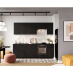 Cuisine complte emplacement pour four encastrable 240 cm couleur noir - lydia