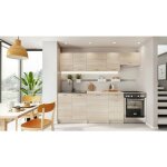 Cuisine compl�te fuzeta dmora en bois noble brun ch�ne