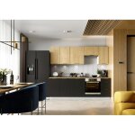 Cuisine complte luna 240 cm emplacement four encastrable - chne / noir