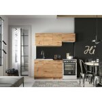 Cuisine compl�te terceira dmora en bois m�lamin� ch�ne nod� marron