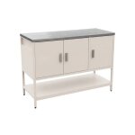 Cuisine dext�rieure en acier beige 3 portes. 1 �tag�re l120cm