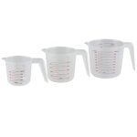 Cuisine elegance verre gradu 3 pices 250ml / 500ml / 1l blanc / transparent