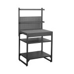 Cuisine ext�rieure acier 2 �tag�res 2 plateaux et support mural l80cm kea