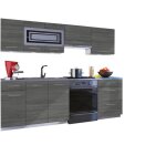 Cuisine giovanna 7 lments - bois gris 2m40 - grand casserolier
