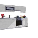 Cuisine giovanna 8 lments - bois blanchi 2m40 casserolier four encastrable