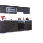 Cuisine giovanna 8 lments - graphite mat 2m40 casserolier four encastrable