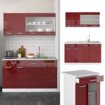 Cuisine r - line 140 cm pt marbre bordeaux haute brillance / blanc vicco