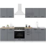 Cuisine sanclar 7 �l�ments - gris gris laqu� - 2m60 four encastrable