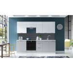 Cuisine soho blanc et gris - 8 meubles - contemporain - design - bois - panneaux de particules Cuisine soho blanc et gris - 8 meubles - contemporain - design - bois - panneaux de particules