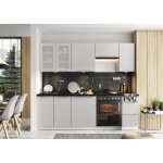 Cuisine - zoya - gris mat - 8 meubles - 2m40