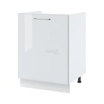 Meuble sous - vier bellissi blanc brillant 1 porte l 60 cm - cuisineandcie