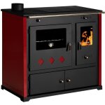 Cuisinière à bois prometey praktik lux - 9. 5 kw - noir - rouge Cuisinière à bois prometey praktik lux - 9. 5 kw - noir - rouge