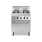 Cuisini�re �lectrique 4 plaques rondes (104 kw) sur four �lectrique � convection (396 kw) premium - goldinox ...