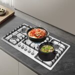 Cuisini�re � gaz � 5 br�leurs cuisini�re � gaz en acier inoxydable