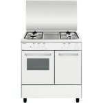 Cuisinire  gaz airlux aa8pgwh2 - blanc - boutons rotatifs - 4 brleurs - four moyen 49l